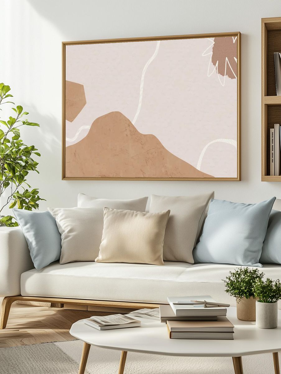 Abstract Earth Tones Poster. — room view 2