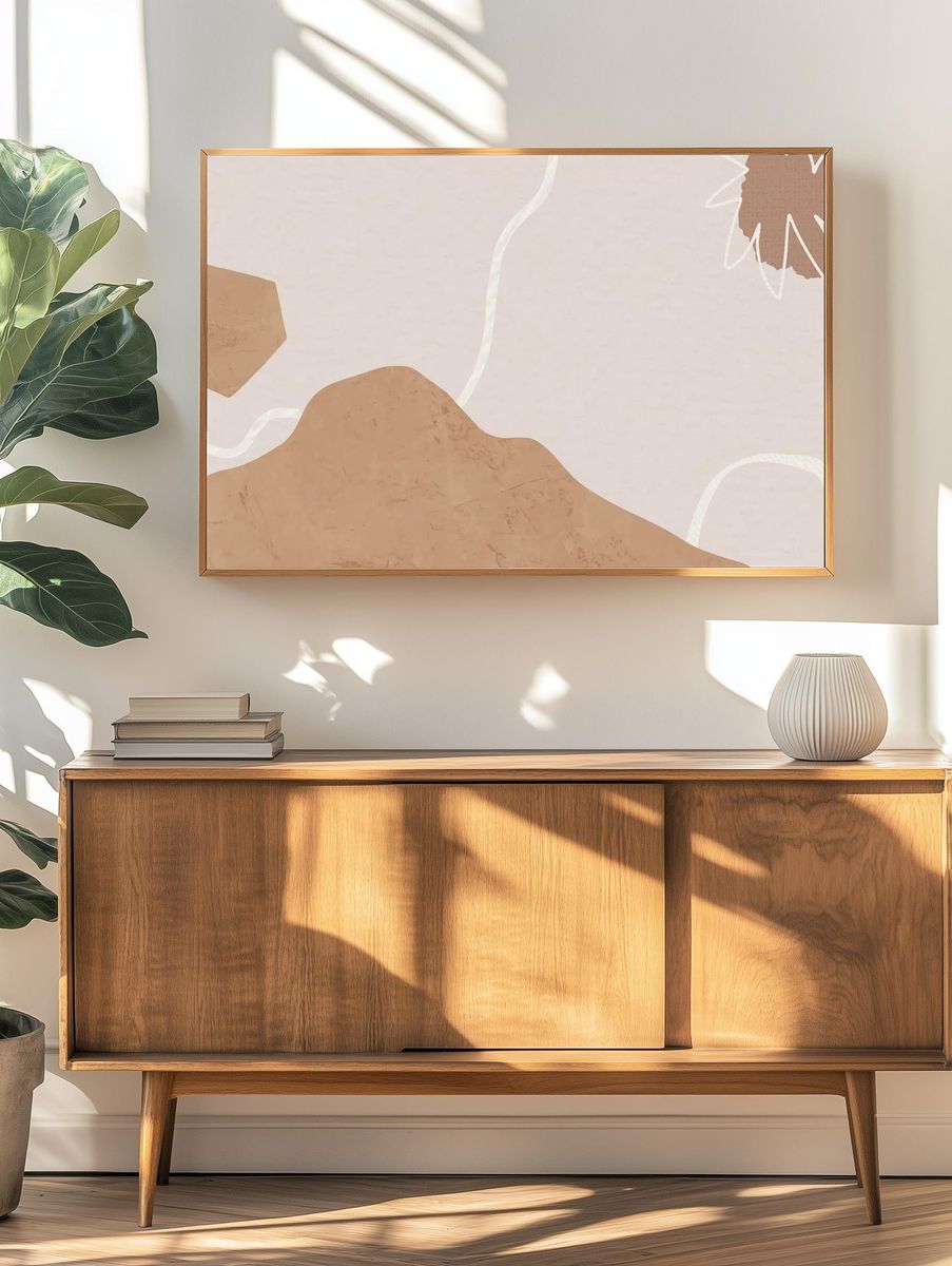 Abstract Earth Tones Poster. — room view 3