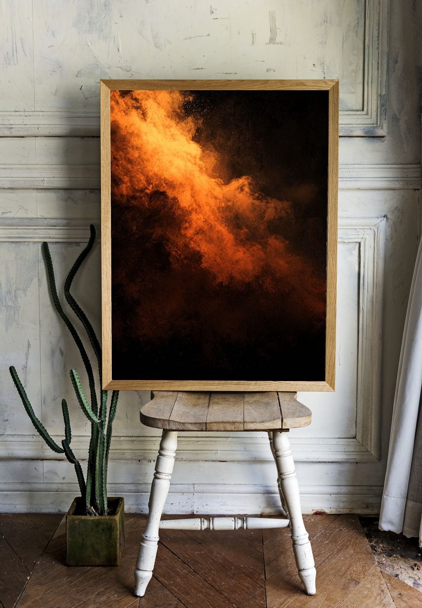 Fiery Abstract Explosion Poster. — room view 1
