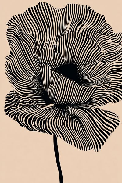 Abstract Floral Lines Poster