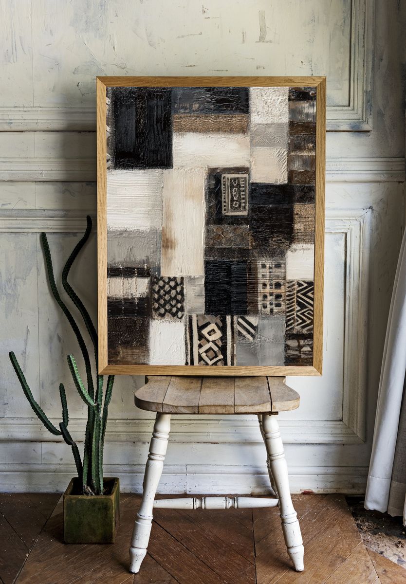 Abstract Geometric Patterns Poster. — room view 1