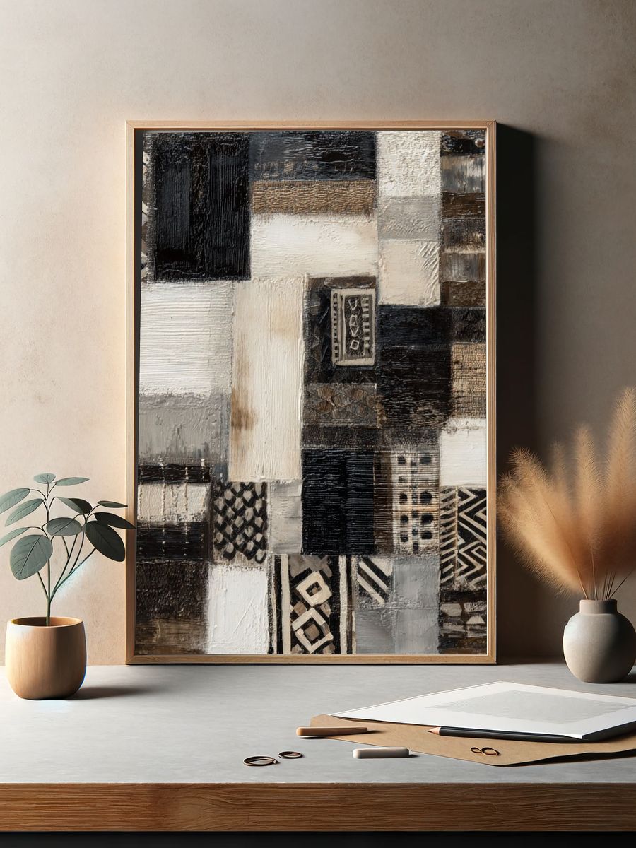Abstract Geometric Patterns Poster. — room view 2