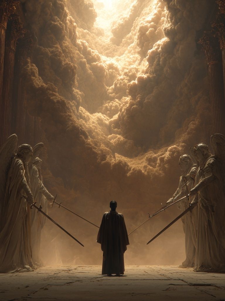 Angelic Guardians — Surreal Art Print. poster — fine-art art