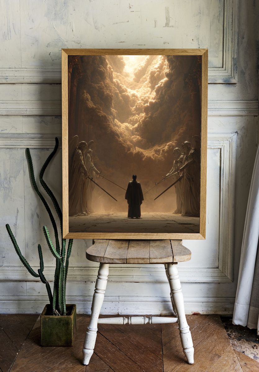 Angelic Guardians — Surreal Art Print. — room view 1