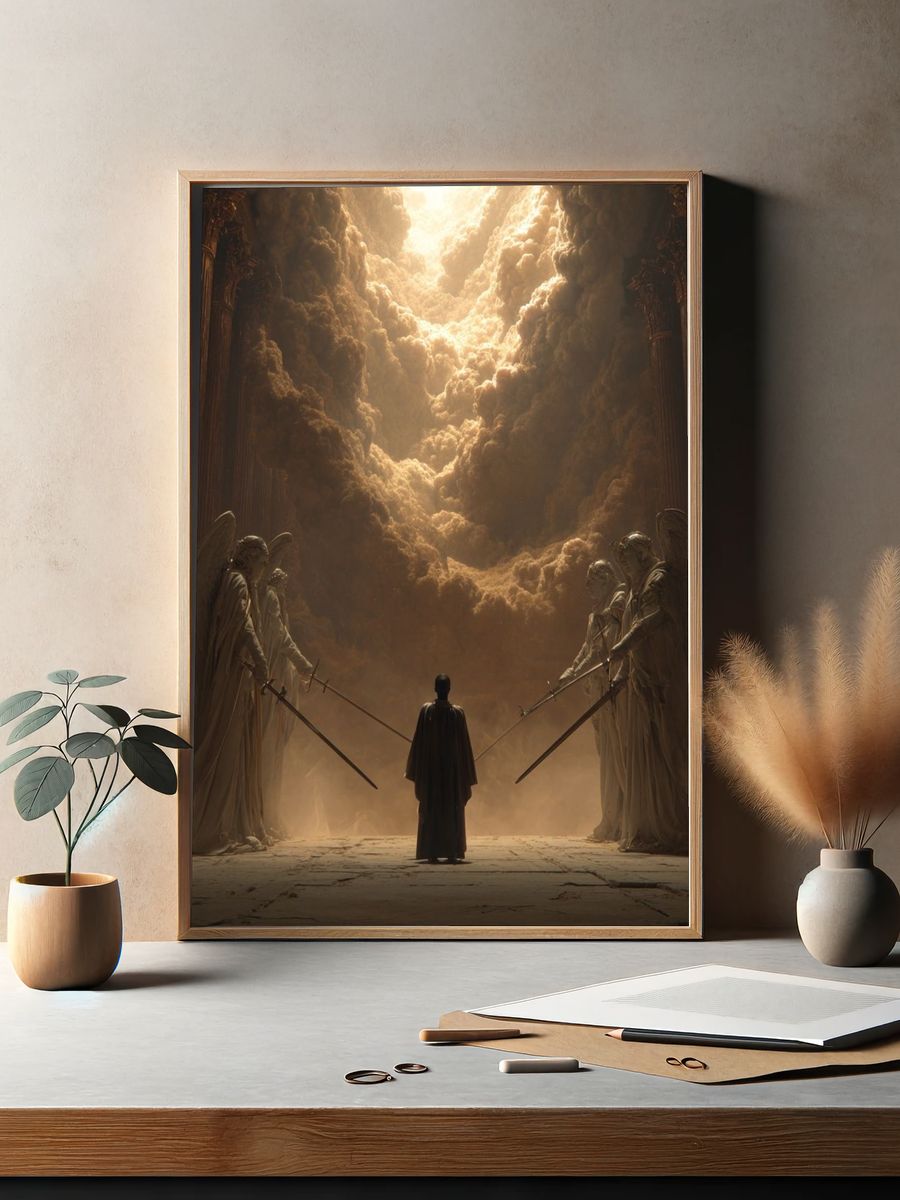 Angelic Guardians — Surreal Art Print. — room view 2