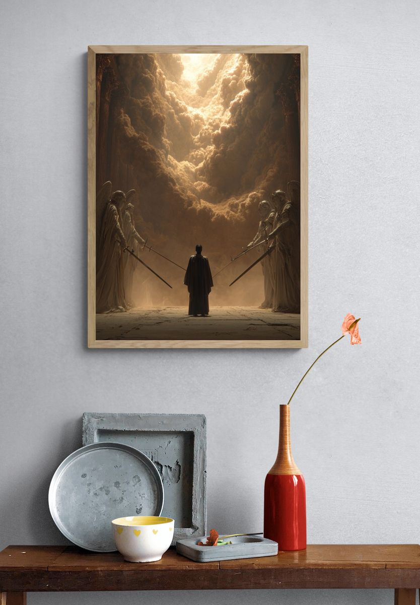 Angelic Guardians — Surreal Art Print. — room view 3