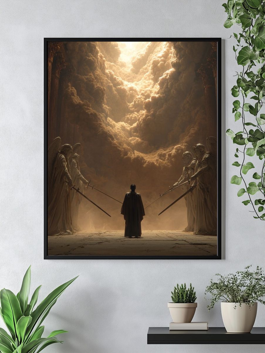 Angelic Guardians — Surreal Art Print. — room view 4