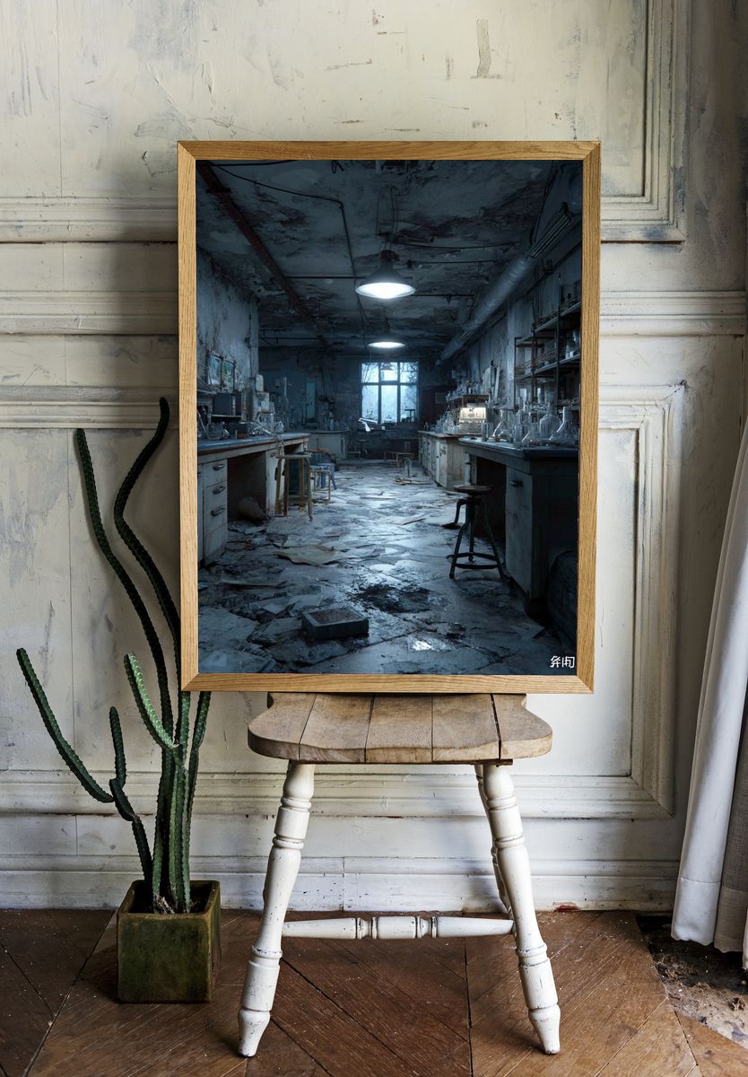 Abandoned Laboratory — Fine Art Print. — room view 1