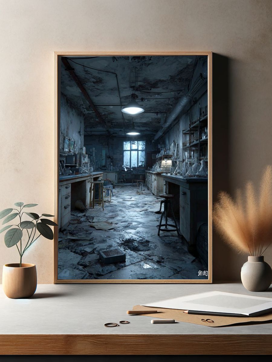 Abandoned Laboratory — Fine Art Print. — room view 2