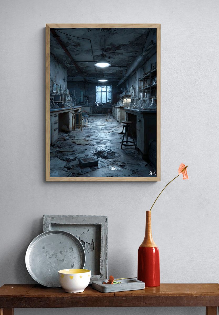 Abandoned Laboratory — Fine Art Print. — room view 3