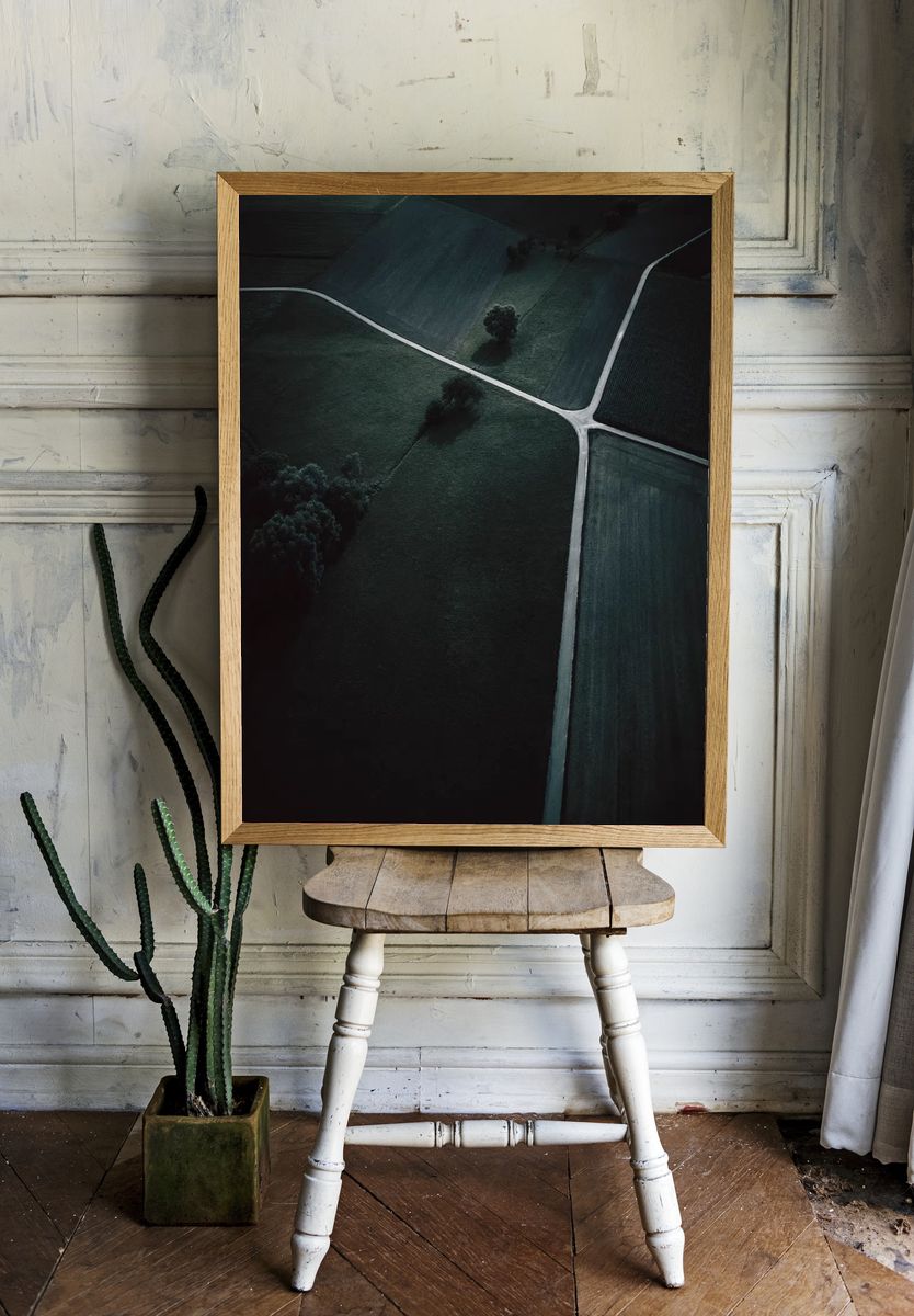 Aerial Landscape at Dusk — Photography Print. — room view 1