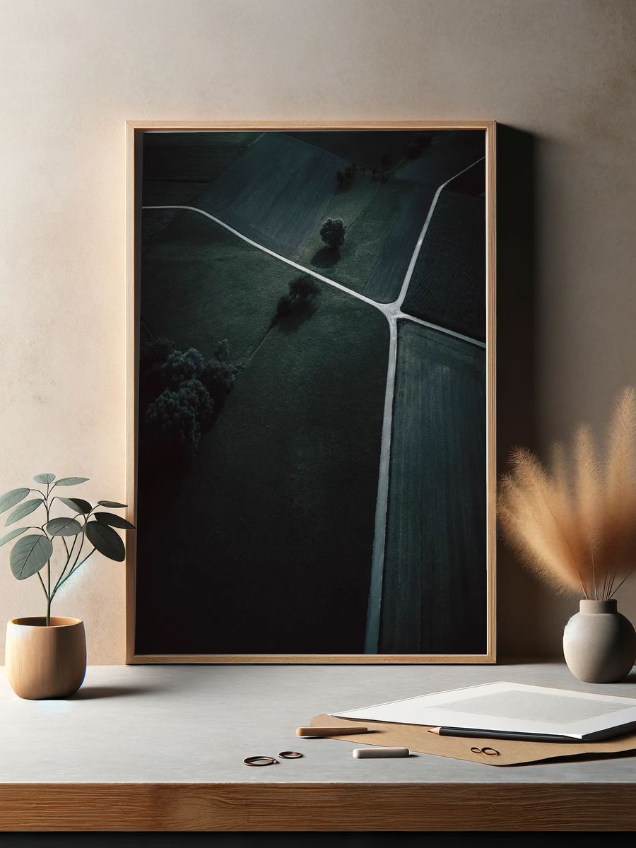 Aerial Landscape at Dusk — Photography Print. — room view 2