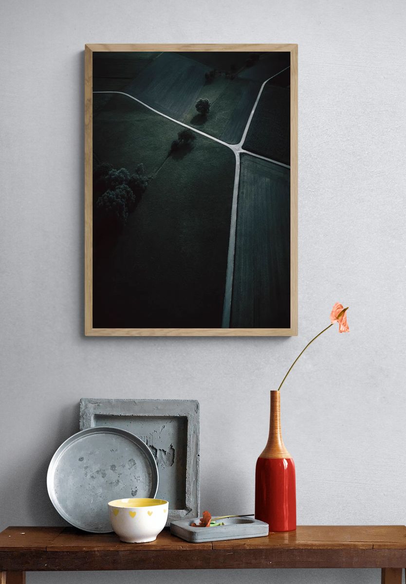 Aerial Landscape at Dusk — Photography Print. — room view 3