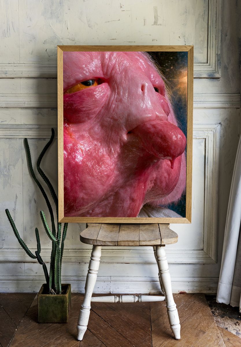Pink Alien Portrait Print. — room view 1