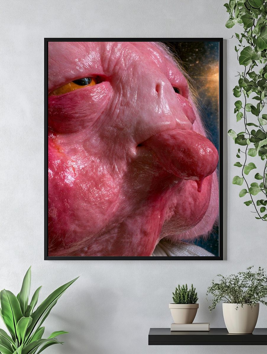 Pink Alien Portrait Print. — room view 4