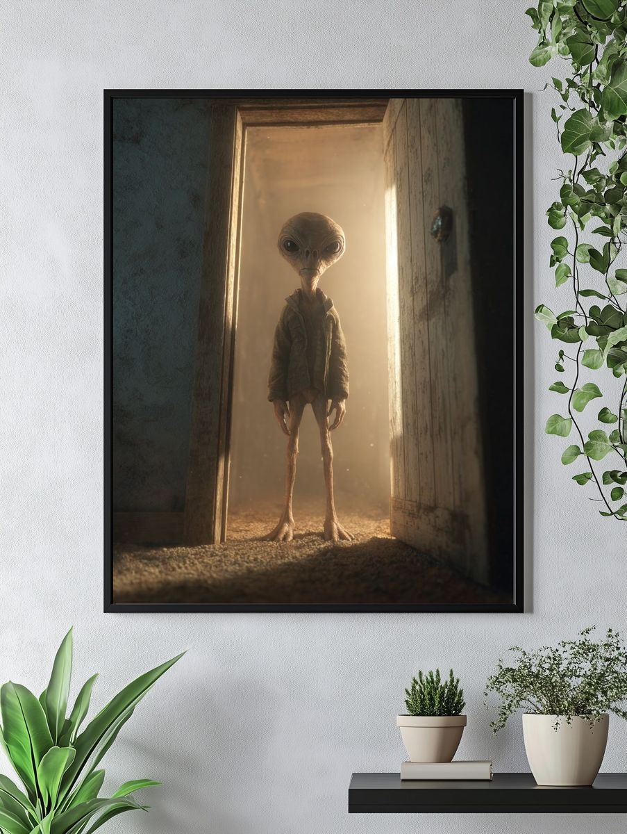 Alien Visitor Surrealism Poster. — room view 4