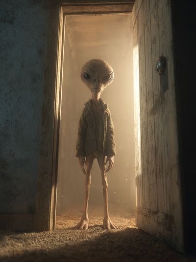 Alien Visitor Surrealism Poster. poster print