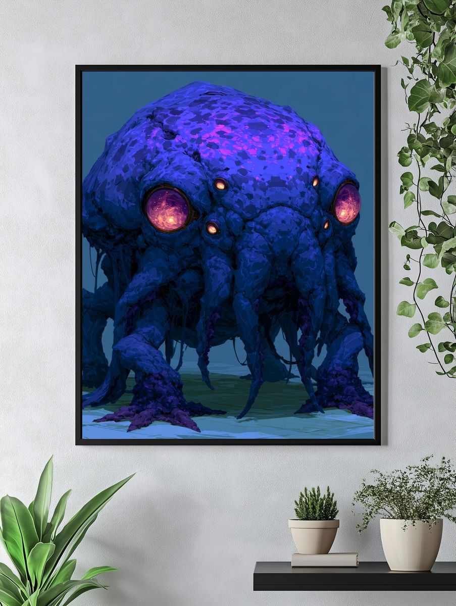 Alien Creature Digital Art Poster. — room view 4