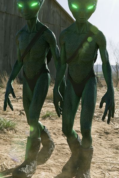 Alien Twins Sci-Fi Poster. poster print