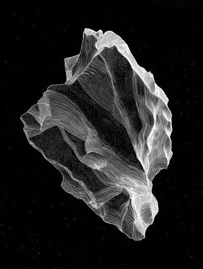 Abstract Cosmic Rock — Line-Art Print. poster print