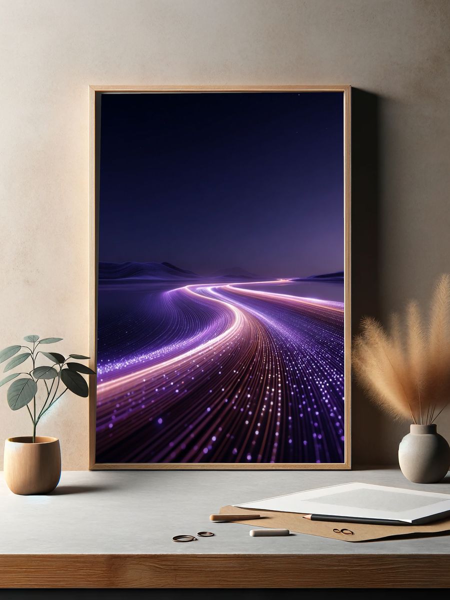 Abstract Light Trails Poster. — room view 2