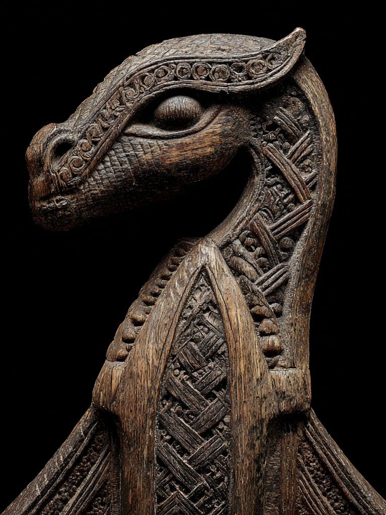 Carved Wooden Horse Sculpture Print. poster detail