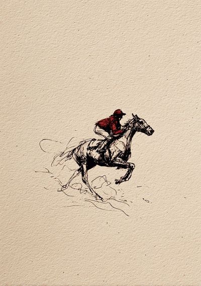 Horse Rider Sketch Print. poster print