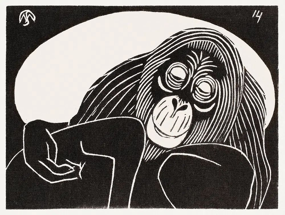 Orangutan (Orangoetan) (1914) print high. poster detail