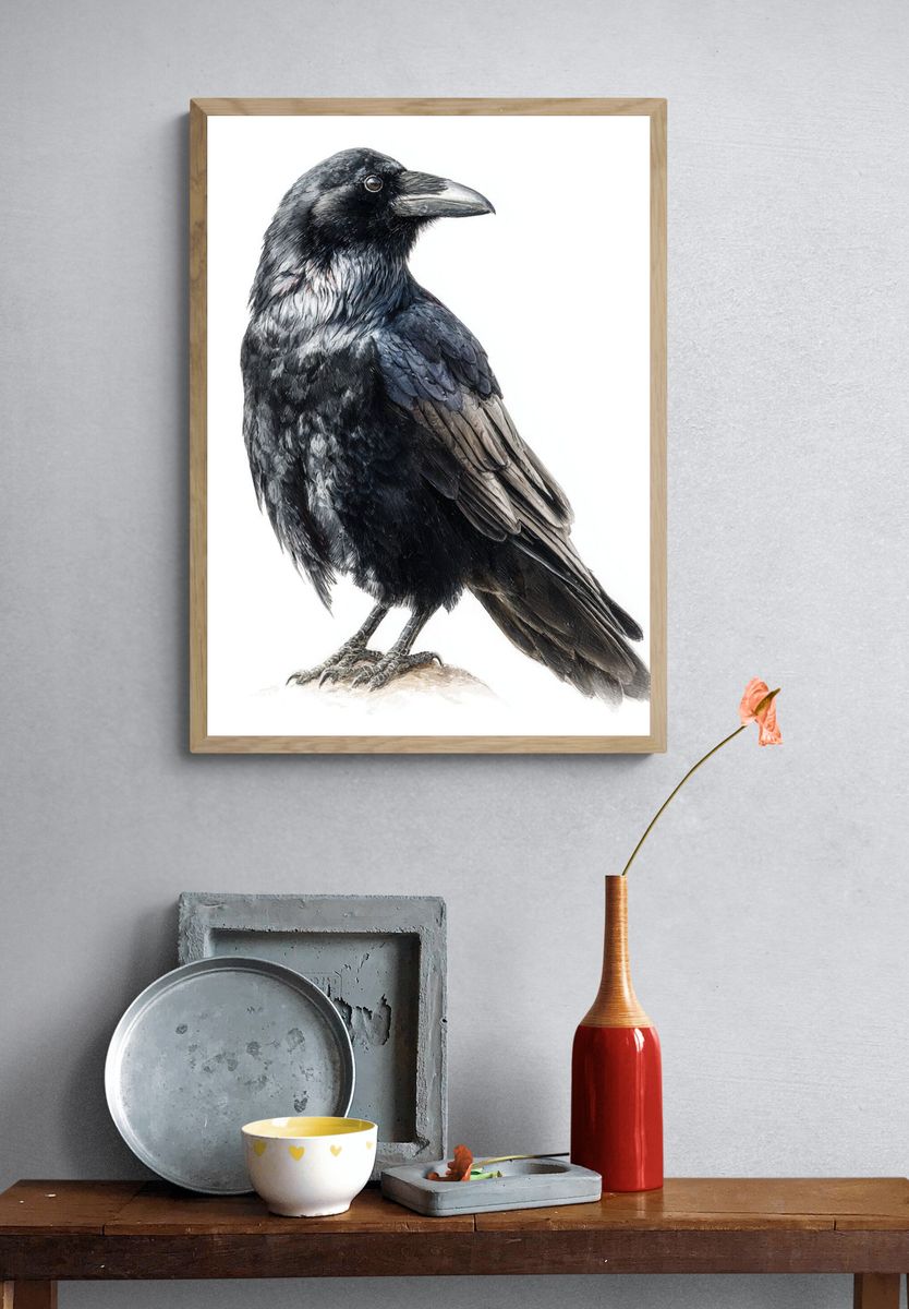 Raven Portrait Illustration Poster. — room view 3