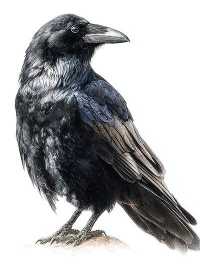 Raven Portrait Illustration Poster. poster print