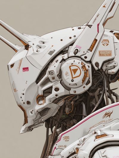 Mecha Wolf Head Illustration Poster. poster