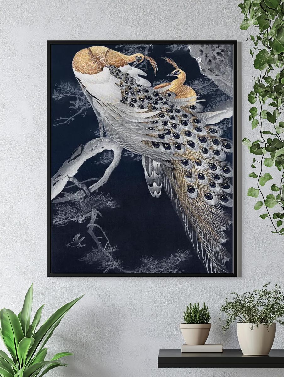 Two peacocks tree vintage design. — room view 4