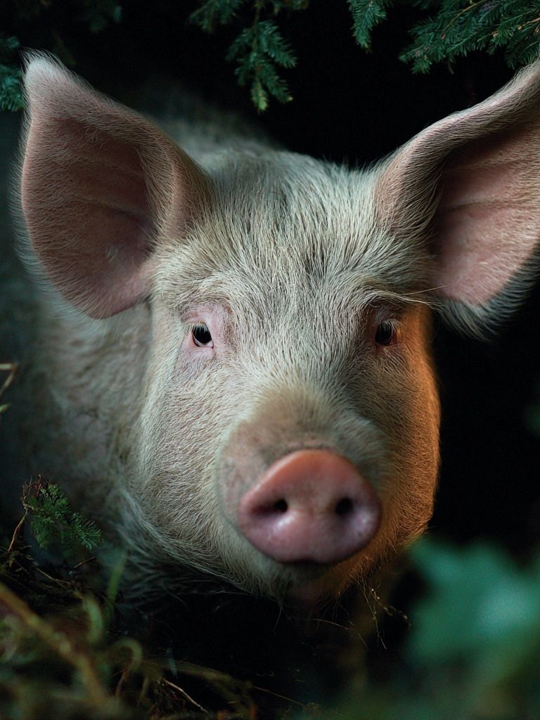 Forest Pig Portrait Photography Poster. poster detail