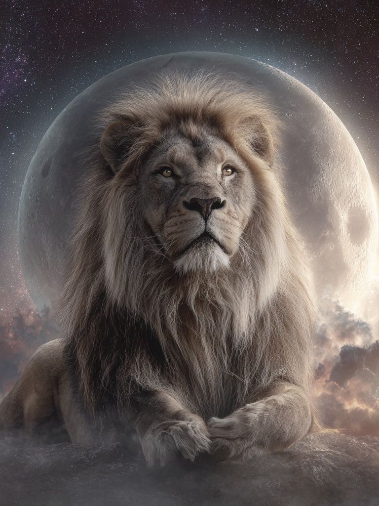 Celestial Lion Portrait Poster. poster detail