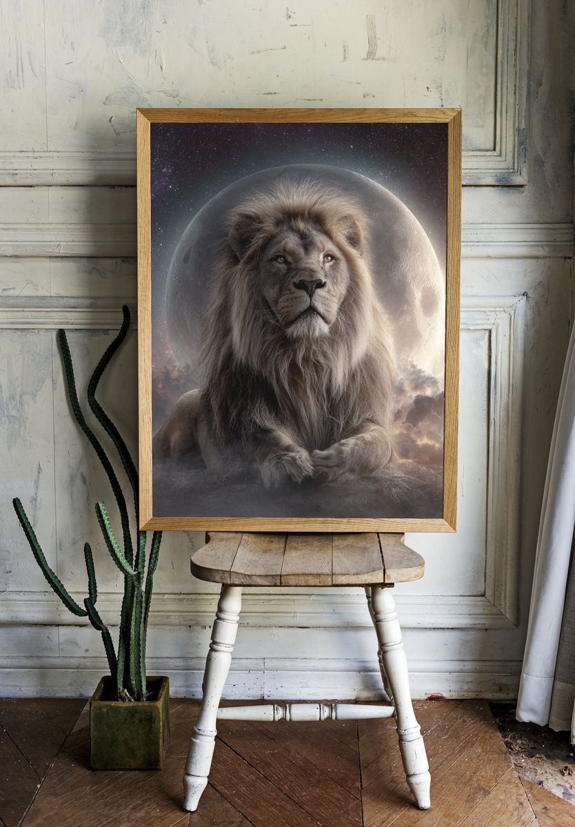 Celestial Lion Portrait Poster. — room view 1