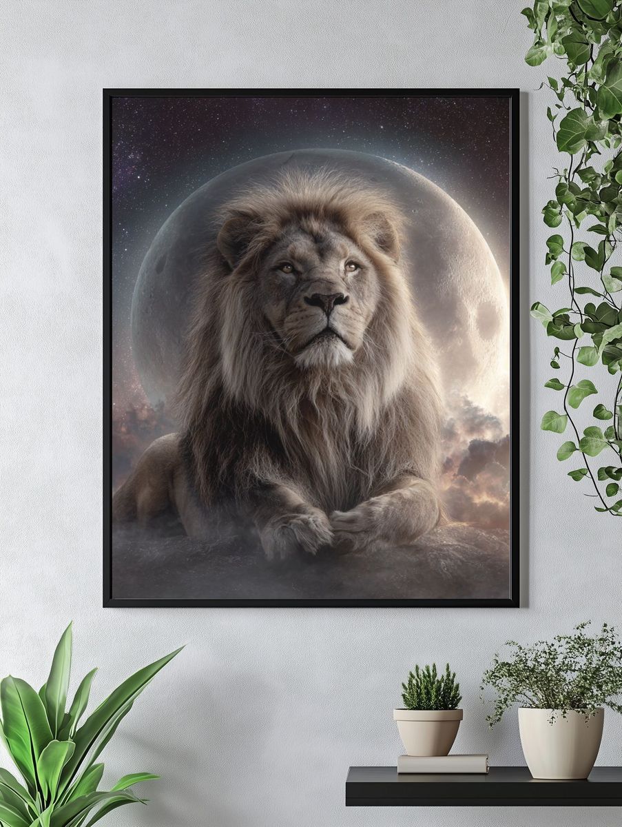 Celestial Lion Portrait Poster. — room view 4