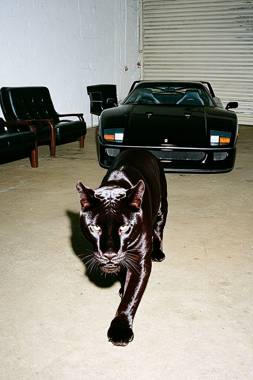 Black Panther Garage Portrait Poster. poster detail