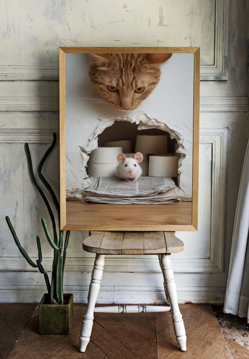 Cat and Mouse Photography Poster. — room view 1