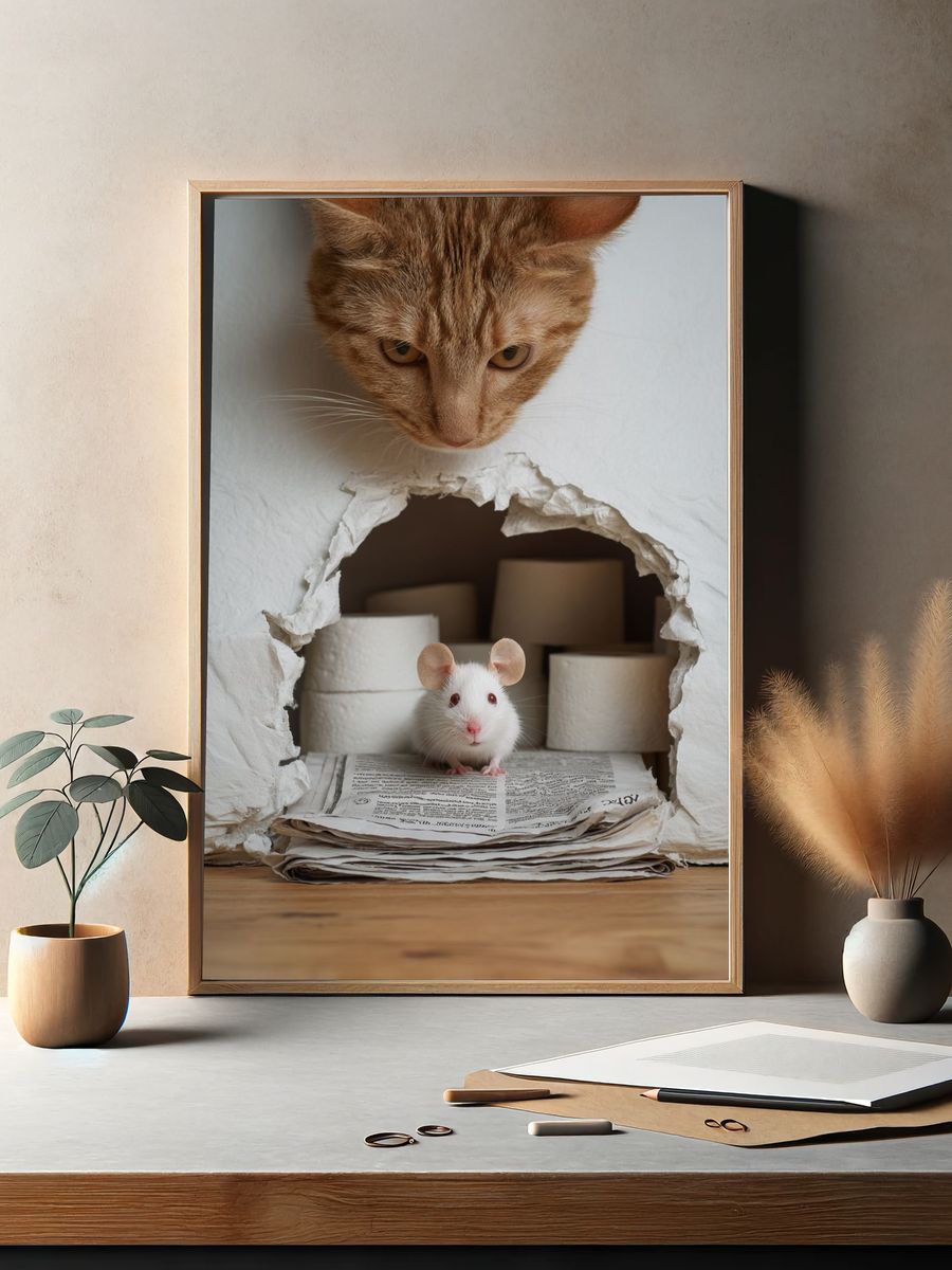 Cat and Mouse Photography Poster. — room view 2