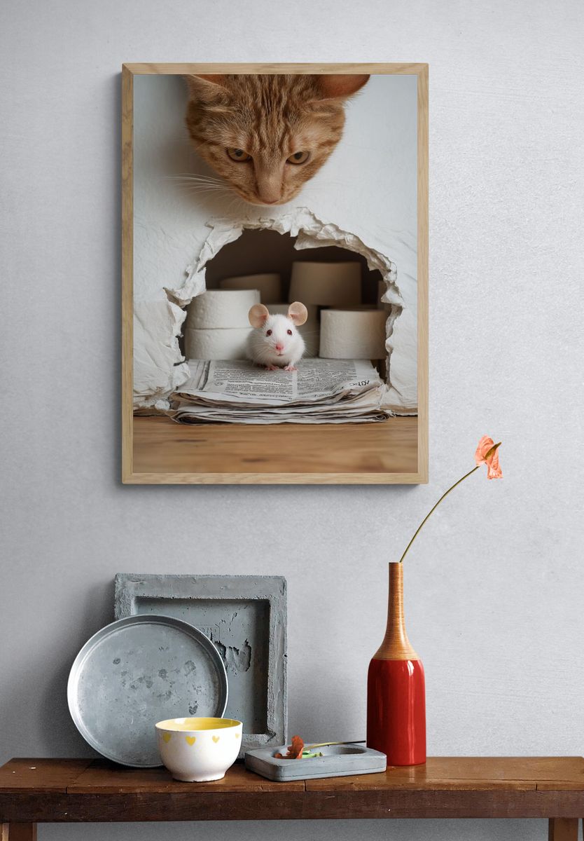 Cat and Mouse Photography Poster. — room view 3