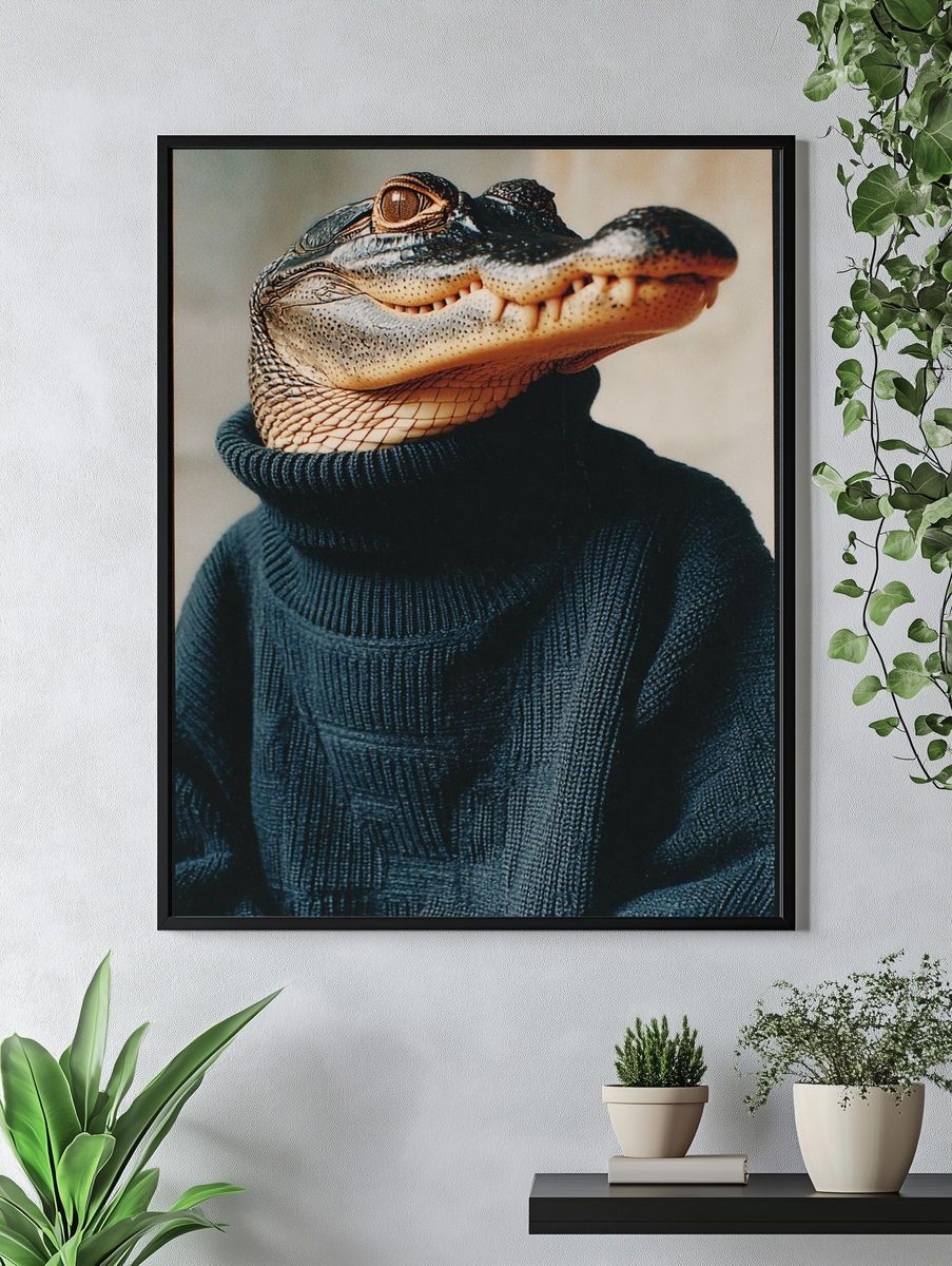 Alligator Portrait Photography Poster. — room view 4