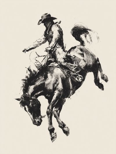 Bucking Bronco Ink Poster. poster print