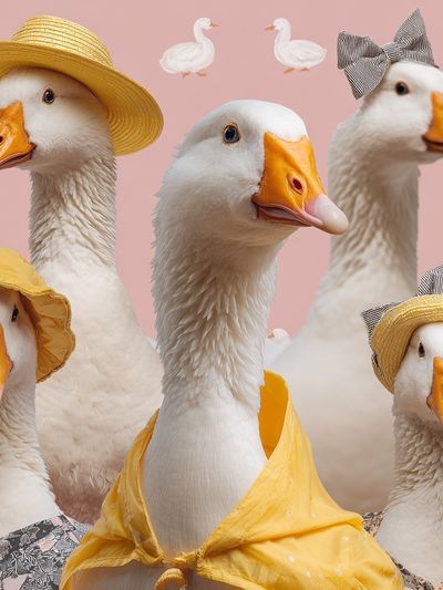 Fashion Ducks Illustration Poster. poster print