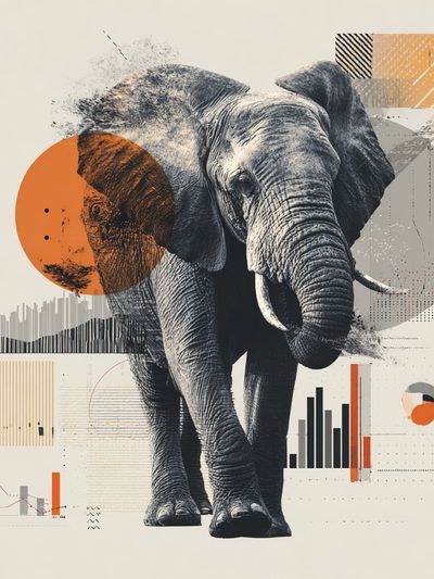 Elephant Geometric Illustration Poster. poster print