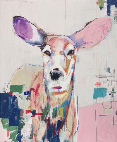 Pastel Deer Contemporary Print. poster print