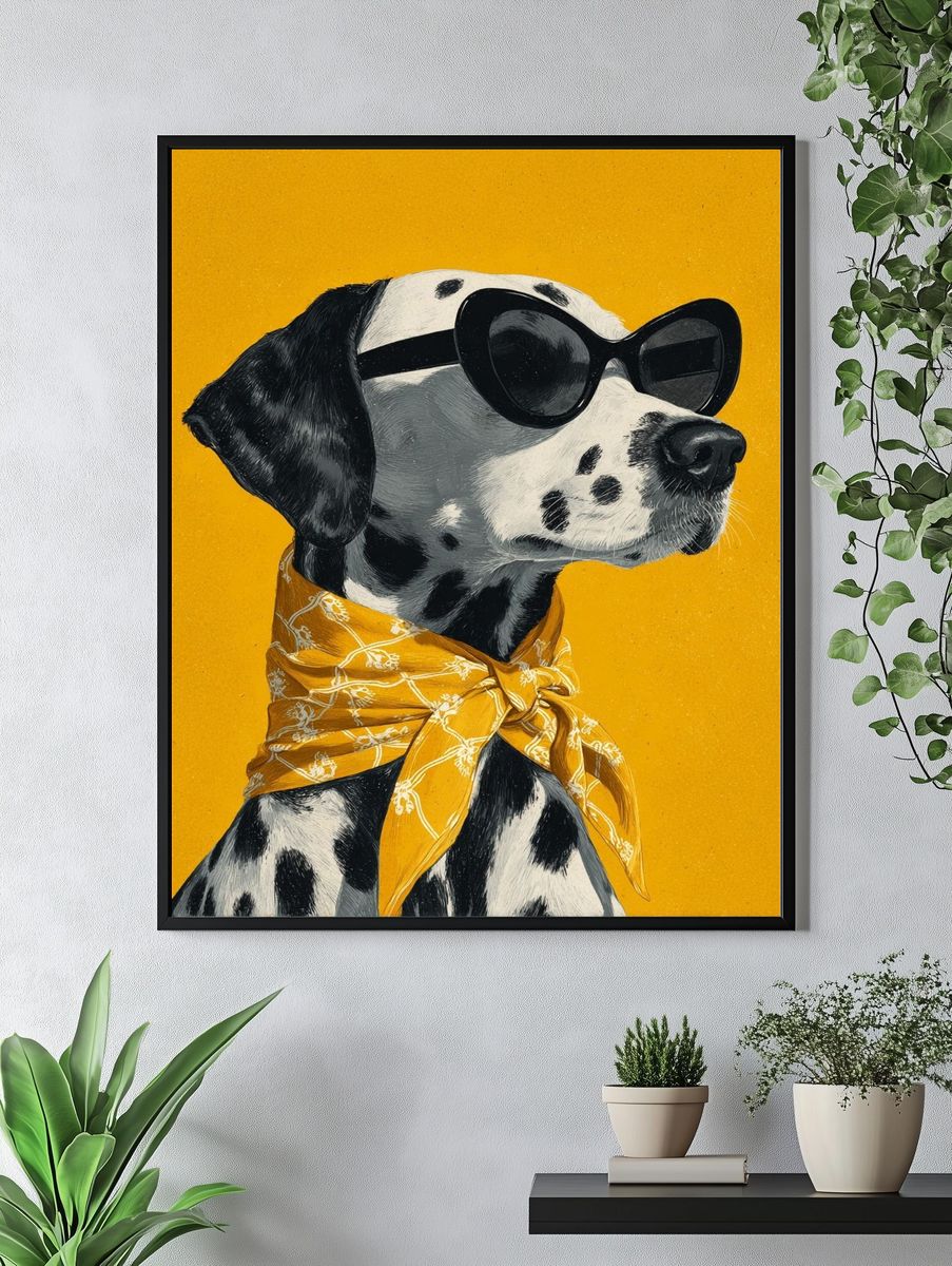 Dalmatian in Sunglasses Pop Art Poster. — room view 4