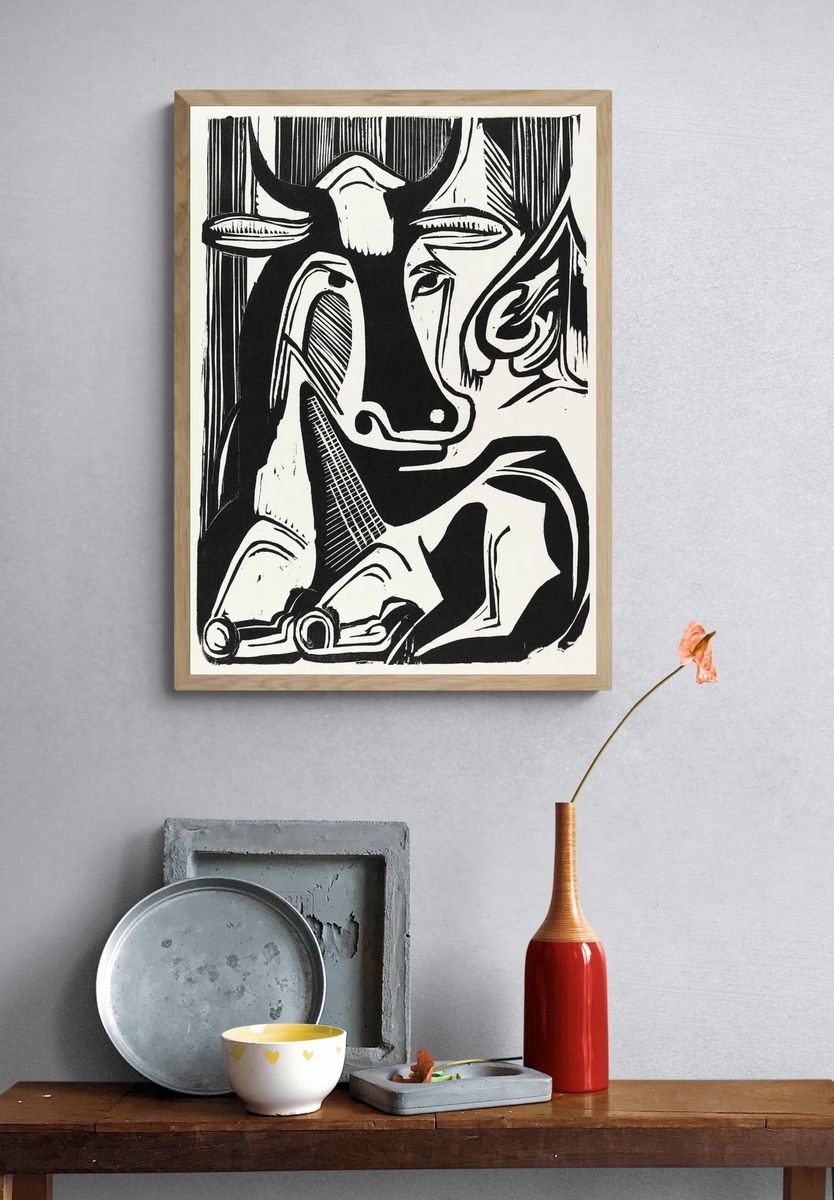 Large Cow Lying (1929) print. — room view 3