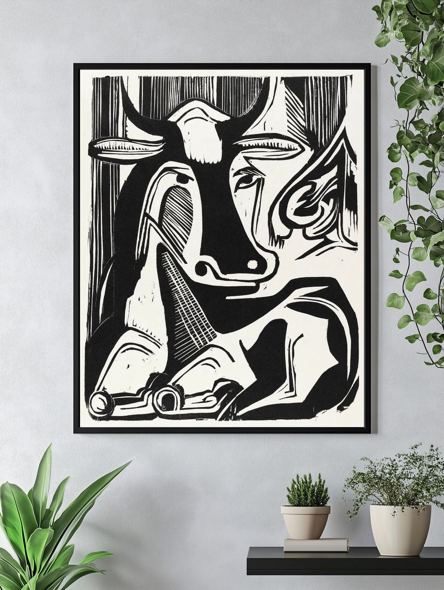Large Cow Lying (1929) print. — room view 4