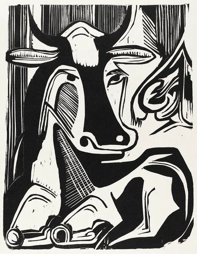 Large Cow Lying (1929) print. poster print
