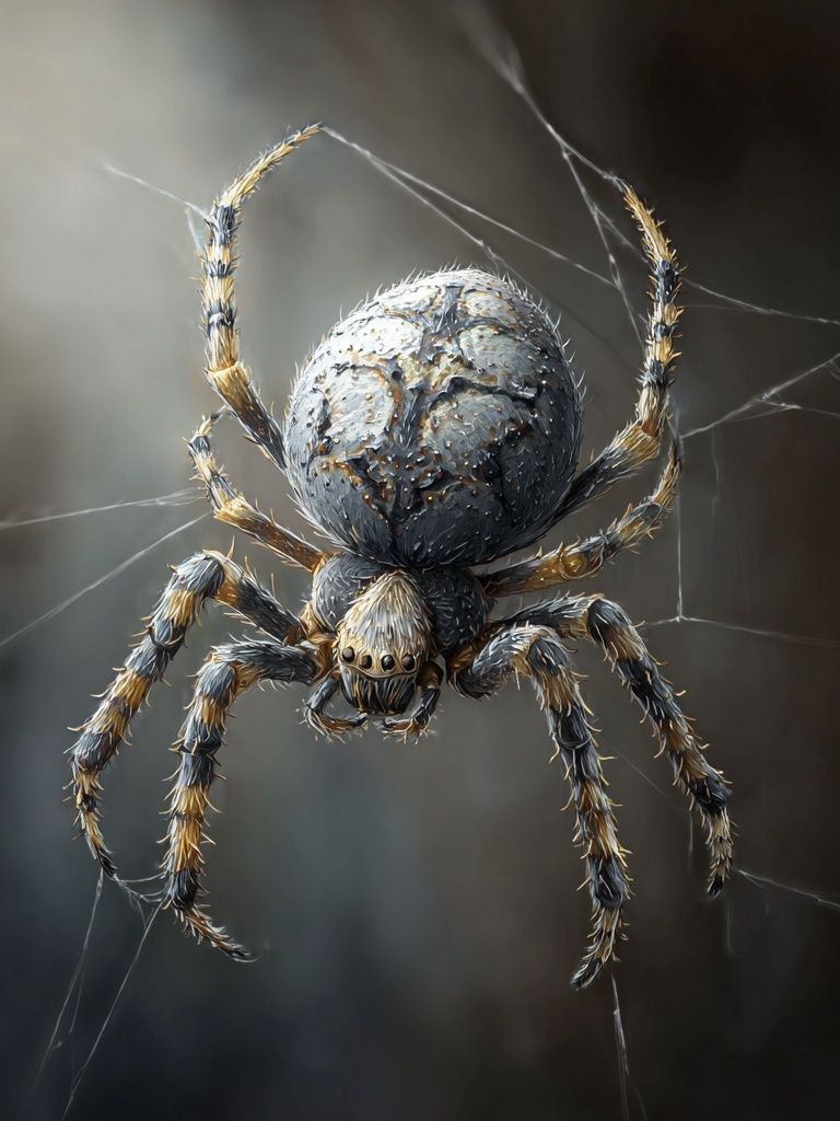 Orb-Weaver Spider Dark Print. poster — animals art